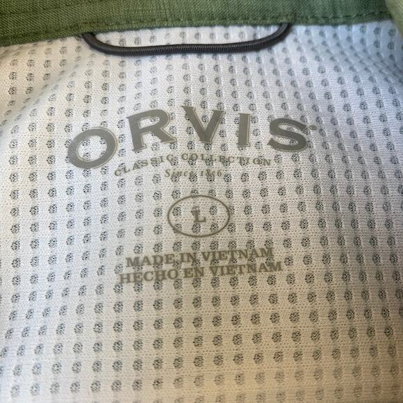 Orvis Men Outdoor Classic Collection Button Up Fishing Shirt  L Green Utility - Picture 4 of 8